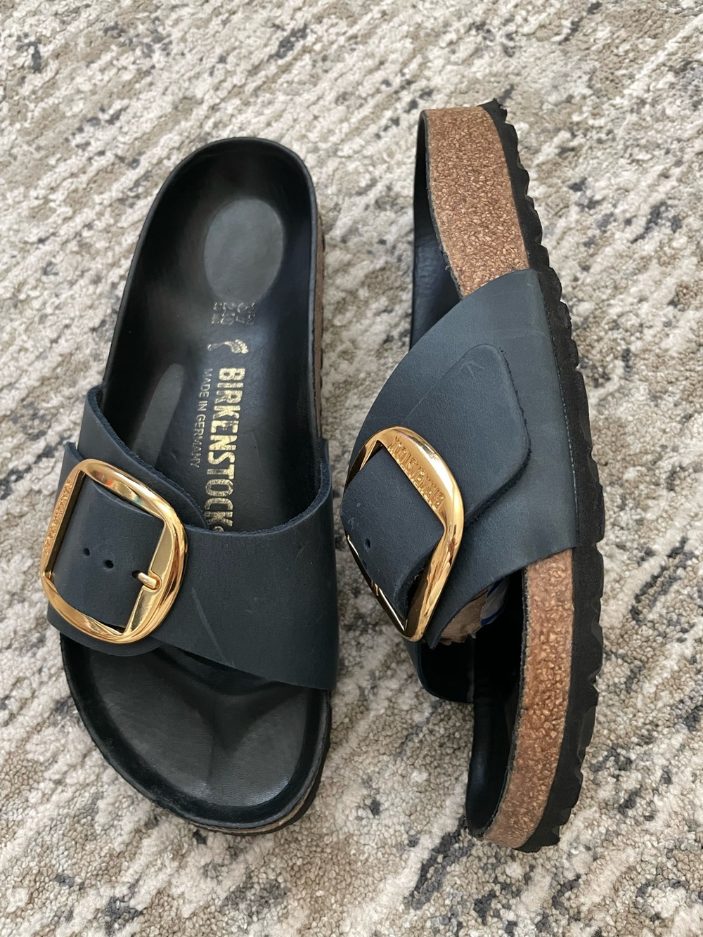 Birkenstock Madrid Big Buckle Navy Blue Sandals Size 37 - Picture 3 of 10